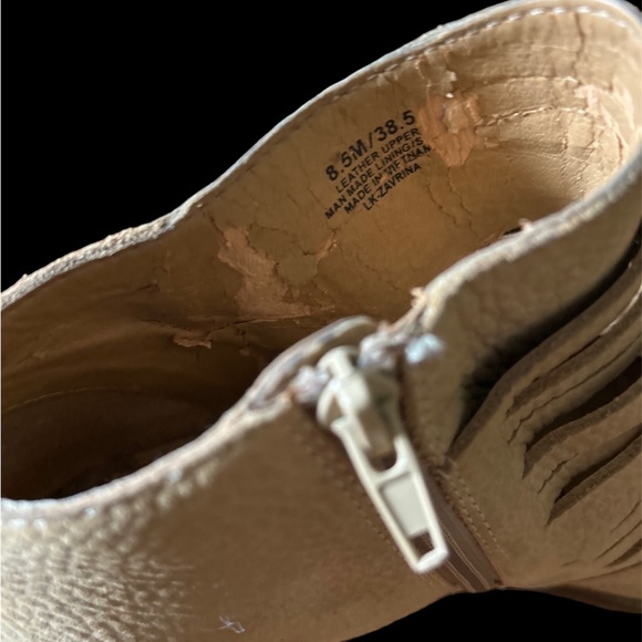 Lucky Brand tan sliced leather zavrina bootie size 8.5 - Picture 7 of 8